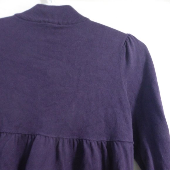 GAP, size small, purple large button front cardigan with pleated bottom, GUC - Picture 11 of 14